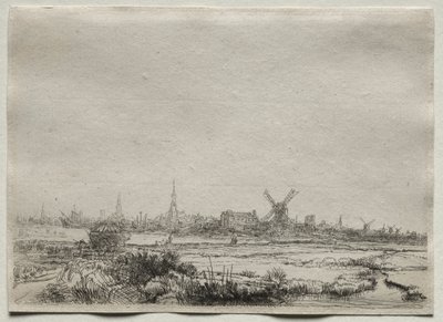 Copia della vista di Amsterdam da nord-ovest da copy after Rembrandt van Rijn
