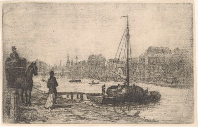Fiume in una città da de Groot (prentmaker)