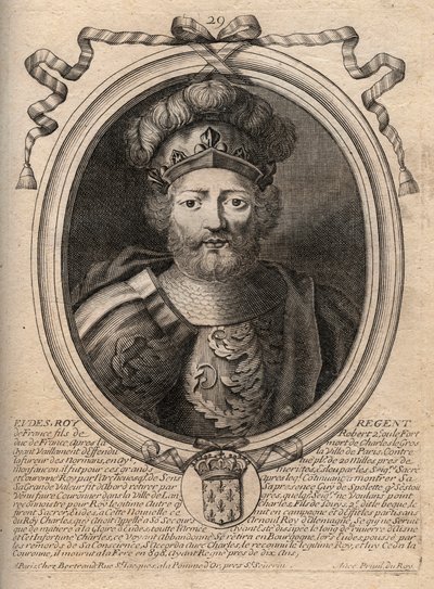 Ritratto di Eudes (Odon) (v. 860 - 898), Conte di Parigi e Troyes, poi Re di Francia - EUDES conte di Parigi eletto al trono di Francia dopo la deposizione di Carlo l