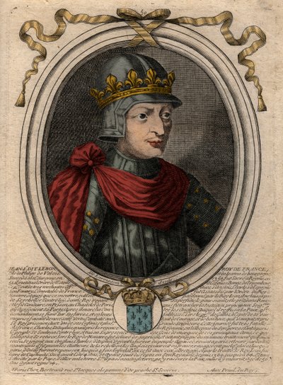Ritratto di Giovanni II il Buono (1319-1364), Re di Francia - Incisione da 