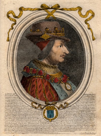 Ritratto di Luigi XI (1423-1483), Re di Francia - incisione da 