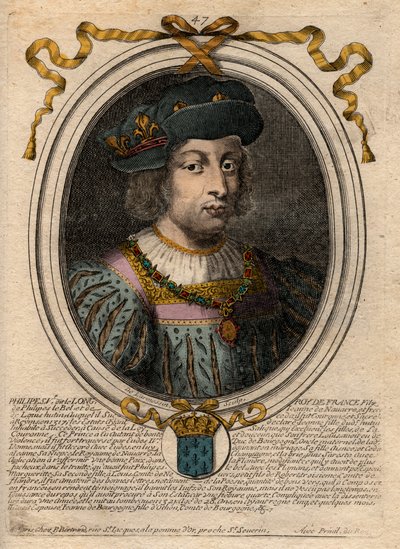 Ritratto di Filippo V il Lungo (1294-1322), Re di Francia - Filippo V (1294-1322) 