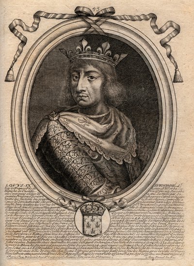 Ritratto di San Luigi (San Luigi, Luigi IX (1214-1270) - San Luigi IX (1214-70) re di Francia - Incisione da 