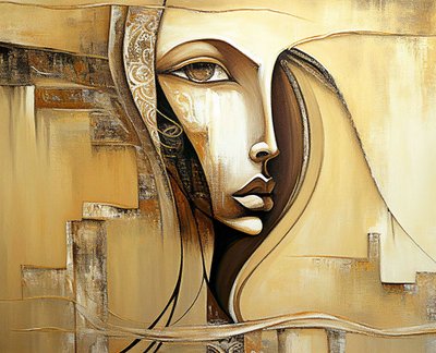 Volto femminile astratto da F. Abderrahim
