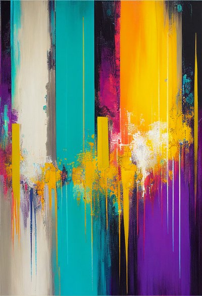 Composizione astratta, colori vibranti e caldi da F. Abderrahim