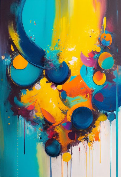 Composizione astratta con colori vibranti da F. Abderrahim