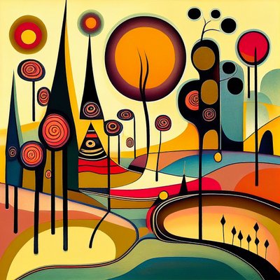 Paesaggio biomorfico minimalista astratto da F. Abderrahim