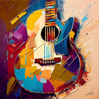 Arte musicale astratta, Chitarra elettrica a colori da F. Abderrahim