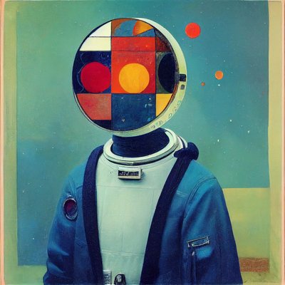 Pittura astratta, astronauta russo, Arte da parete | Stampe su tela da F. Abderrahim
