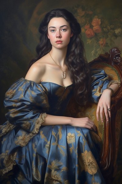 Bella signora, ritratto vintage | Stampe su tela da F. Abderrahim