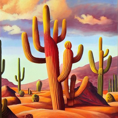 Cactus del deserto in colori caldi da F. Abderrahim