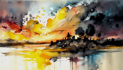 Paesaggio e natura, acquerello da F. Abderrahim
