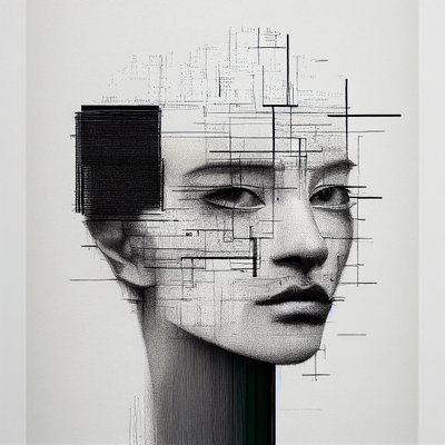 Volto umano minimalista da F. Abderrahim