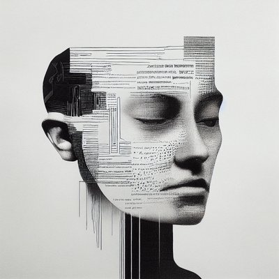 Volto di uomo minimalista da F. Abderrahim
