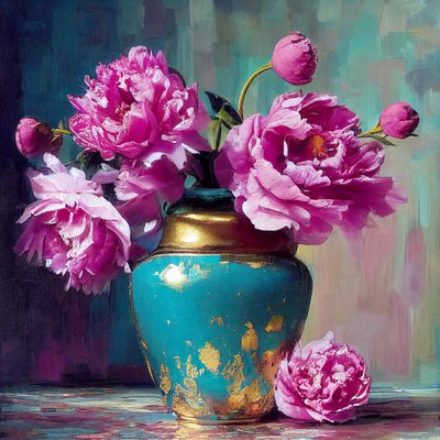 Fiore rosa, arte botanica astratta da F. Abderrahim