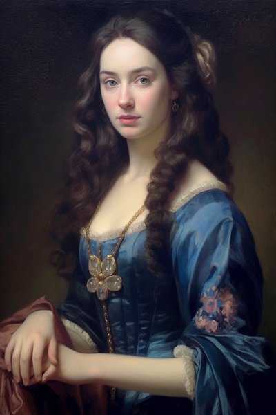 Ritratto di una bellissima supermodella del XVIII secolo | arte su tela stampabile da F. Abderrahim