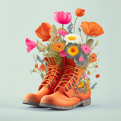 Scarpe e fiori, arte digitale da F. Abderrahim