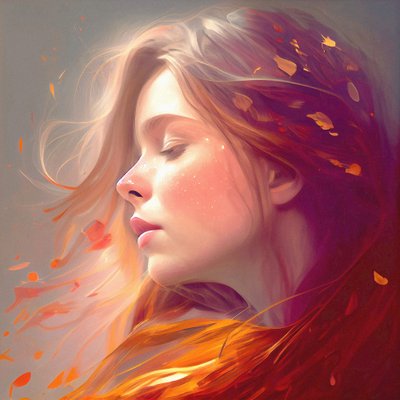 Vista laterale del volto di una bella donna innamorata da F. Abderrahim