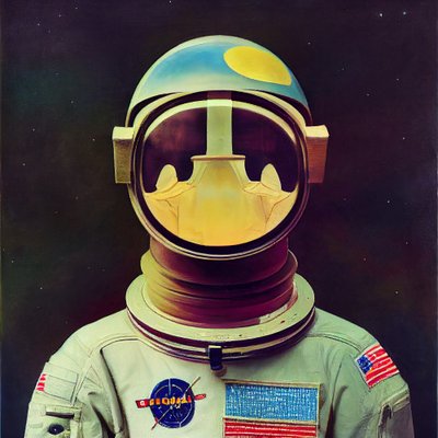 Astronauta astratto nello spazio da F. Abderrahim