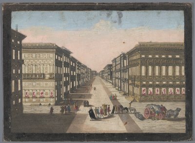 Vista sulla Strada Nuova a Genova da familie Remondini (attributed to)