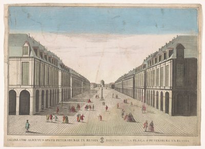 Veduta di una piazza a San Pietroburgo da familie Remondini (attributed to)