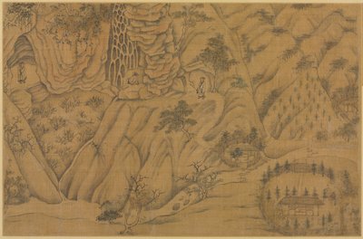 Dimora nelle montagne Longmian ("Drago dormiente") da follower of Li Gonglin