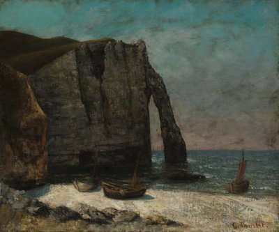 La Scogliera a Étretat da imitator of Gustave Courbet