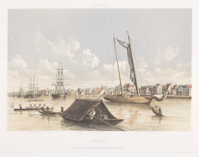 Veduta della riva e del porto di Paramaribo (Vedute delle Indie Occidentali Olandesi) da jonkheer Jacob Eduard van Heemskerck