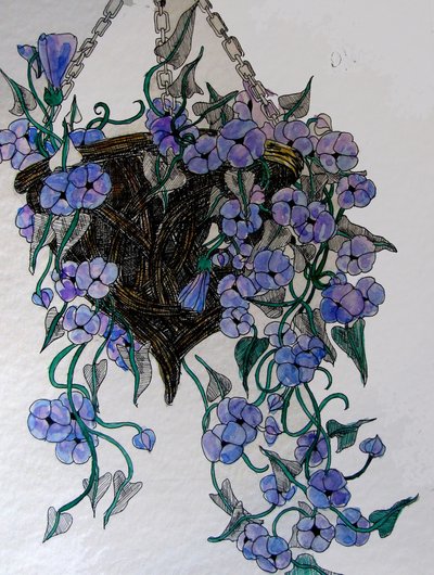 Fiori appesi, 2014 (acquerello, inchiostro) da linda arthurs