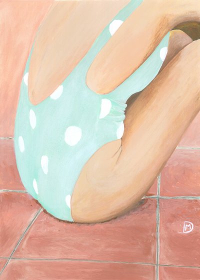 Costume da bagno verde a pois da marina dorgan