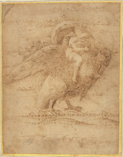 Giove e Ganimede sopra un ampio paesaggio da or Andrea Mantegna Giovanni Bellini