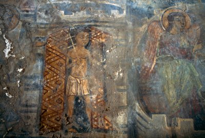 Angelo, affresco nella chiesa di Plemeniana, Creta, Grecia da Theodore Charles Ange Coquelin