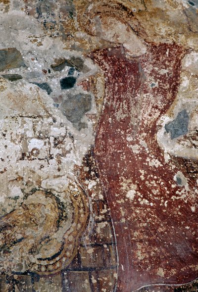 Affresco nella chiesa bizantina di Agios Georgios, Vathi, Creta, Grecia da Theodore Charles Ange Coquelin