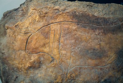Graffito raffigurante toro. Civiltà greca antica, Magna Grecia da Theodore Charles Ange Coquelin