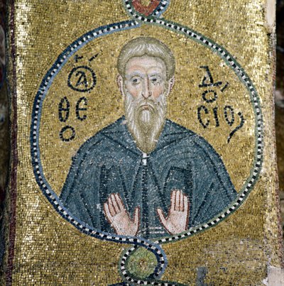 Santo, mosaico nel katholikon (chiesa principale) del monastero di Nea Moni (Lista del Patrimonio Mondiale UNESCO) da Theodore Charles Ange Coquelin