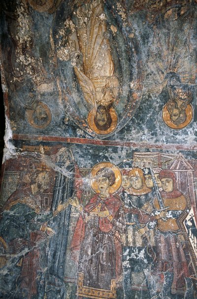 Scene della vita di Gesù, volta dipinta da Pagomenos nella chiesa di Agios Georgios, Anidri, Creta, Grecia da Theodore Charles Ange Coquelin