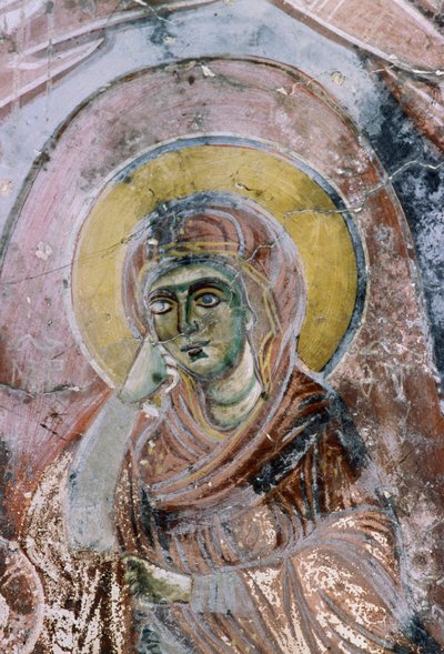 Madonna, affresco nella Chiesa di Agios Georgios, Mourne, Creta, Grecia da Unbekannt Unbekannt