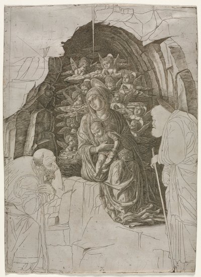 Vergine e Bambino nella Grotta da probably by the so called Premier Engraver