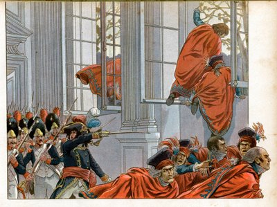 Consolato: Joachim Murat entra nella Camera del Consiglio dei Cinquecento con 50 uomini per cacciare i Senatori durante il colpo di stato del 18 brumaio (9/11/1799) che pose fine al Direttorio e diede vita al Consolato da pseudonym for Onfray de Breville Jacques Job