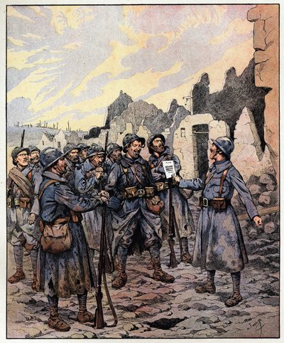 Coraggio! Li prenderemo! Generale Philippe Pétain (1856-1951) il 27 febbraio da pseudonym for Onfray de Breville Jacques Job