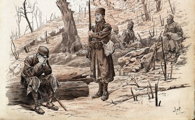 Prima Guerra Mondiale 1914-1918: Soldato di fanteria e Tirailleurs senegalesi dell