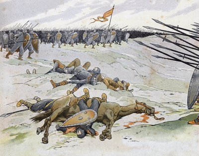 Guerra franco-inglese: soldati morti nella battaglia di Bouvines del 27/07/1214 che oppose l