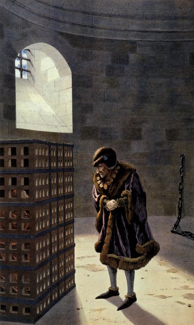 Il re francese Luigi XI che visita il Cardinale Jean de la Balue in prigione da pseudonym for Onfray de Breville Jacques Job