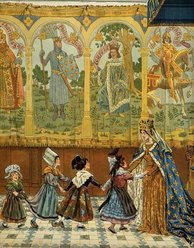 Storia della Francia nel Medioevo: Allegoria delle province francesi attestate alla corona di Francia sotto il regno di Luigi XI detto il Prudente (1423-1483) da pseudonym for Onfray de Breville Jacques Job