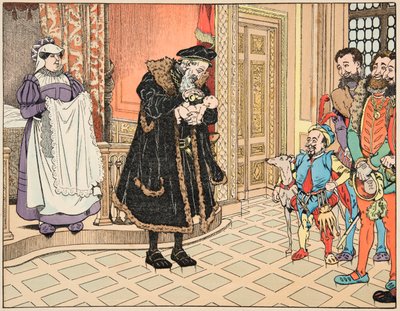 Illustrazione dal libro “Le bon roy Henri”, illustrato da Jacques Marie Gaston Onfray de Breville detto JOB: Nascita di Enrico IV, suo nonno, Enrico d