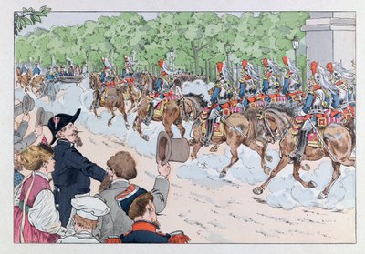 Jacques Marie Gaston Onfray de Breville detto JOB (1858 - 1931); Illustrazione dal libro Les épées de France: Scorta dell