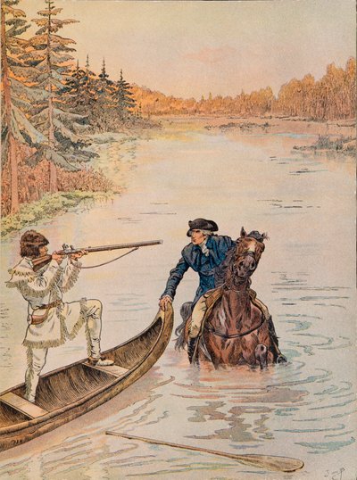 Georges Washington gioca alla guardia di caccia sulle sue terre da pseudonym for Onfray de Breville Jacques Job
