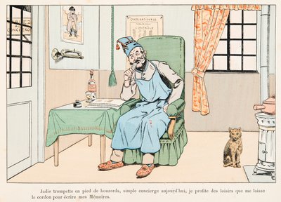 Jacques Marie Gaston Onfroy de Breville detto JOB (1858-1931) - Mezzo Bilancio Scrivendo Memorie, Collezione privata da pseudonym for Onfray de Breville Jacques Job