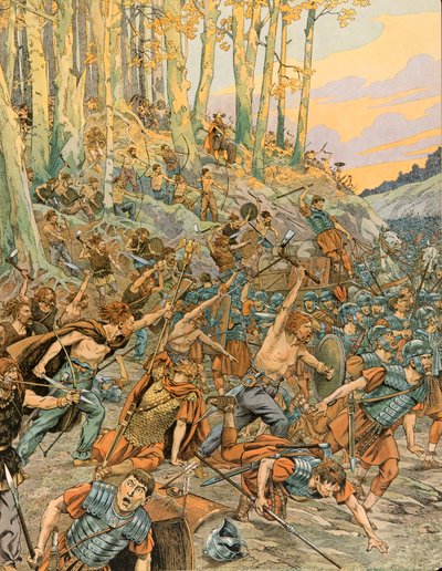 Jacques Marie Gaston Onfroy de Breville dit JOB (1858-1931) - Storia del Belgio: Battaglia di Aduatuca, nella Valle del Geer nel 54 a.C., gli Eburoni (Belgi) massacrarono le legioni romane di Cesare durante la guerra gallica da pseudonym for Onfray de Breville Jacques Job