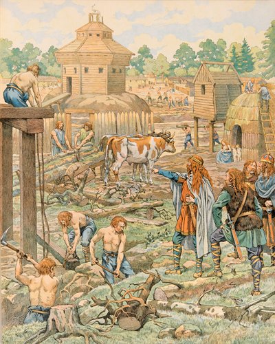 Jacques Marie Gaston Onfroy de Breville dit JOB - Storia del Belgio: Clodione il Capelluto, re dei Franchi, stabilì la sua capitale a Tournai, Collezione Privata da pseudonym for Onfray de Breville Jacques Job